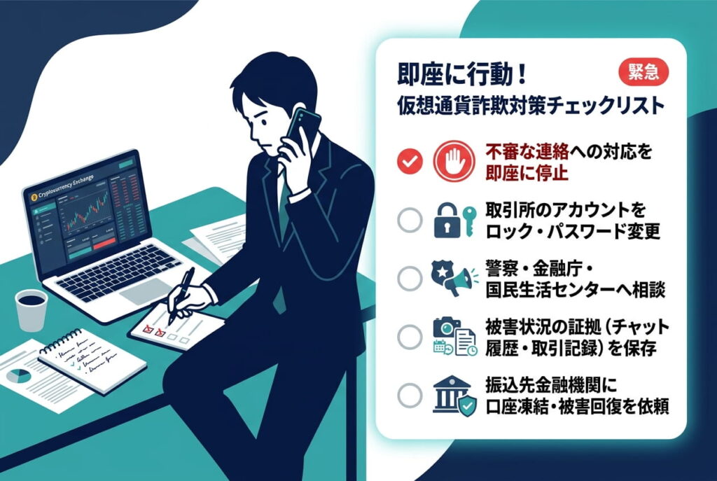 仮想通貨詐欺にあった場合にやるべき5つの初動対応