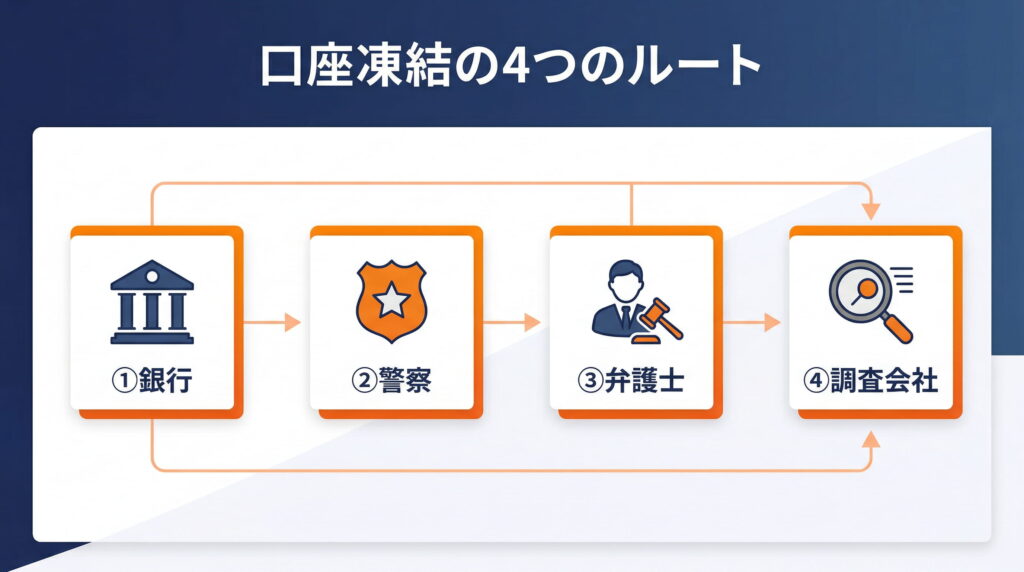 口座凍結4つの方法