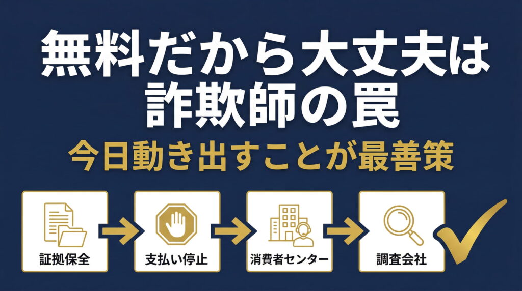 まとめ|「無料だから大丈夫」は詐欺師の罠