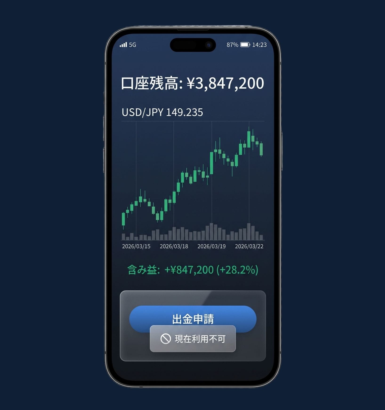 FX詐欺アプリの実際の画面例