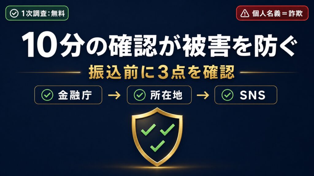まとめ|FX詐欺は3分の確認で見分けられる