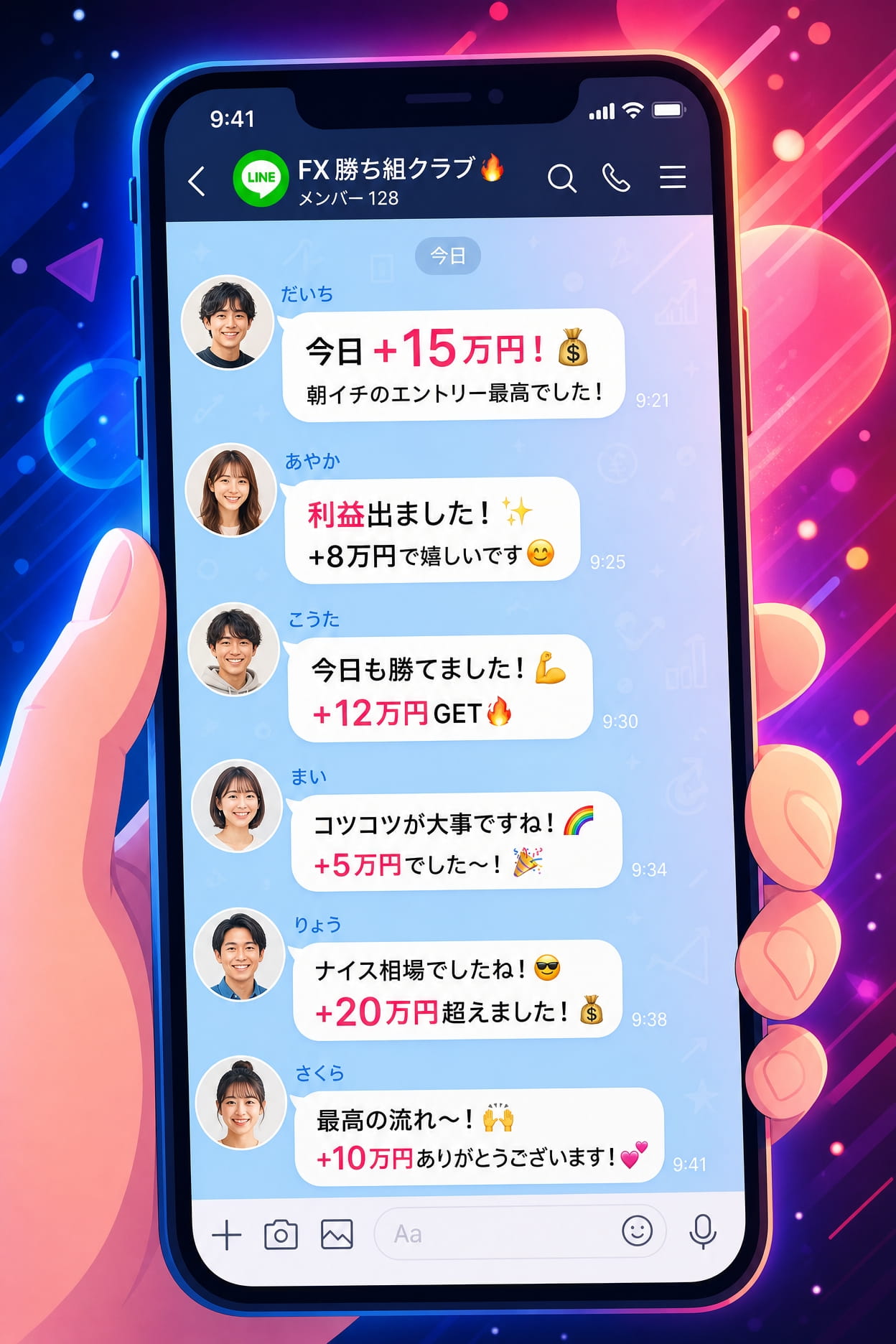グループチャットのサクラのイメージ