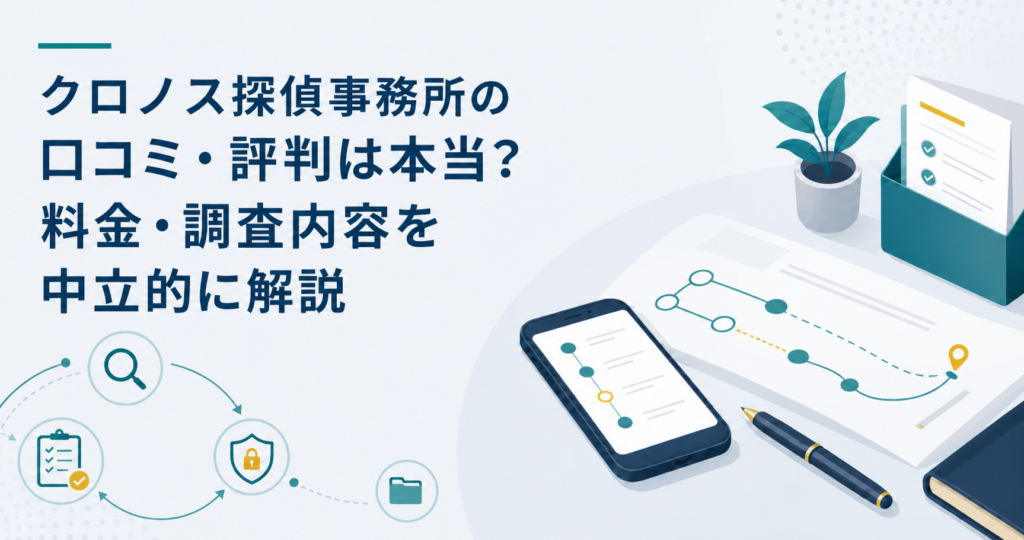 クロノス探偵事務所の口コミ・評判は？料金・調査内容を解説