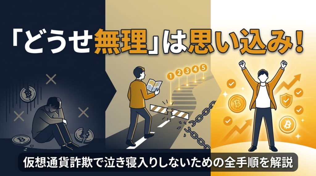 「どうせ無理」は思い込み！仮想通貨詐欺で泣き寝入りしないための全手順を解説