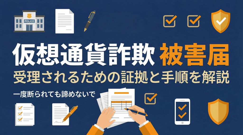 仮想通貨詐欺で被害届は受理される？必要な証拠と手順を解説