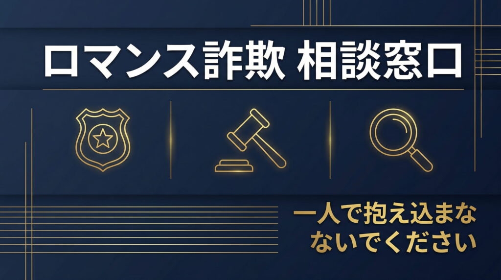 ロマンス詐欺の相談窓口はどこ？警察・弁護士・調査会社の違いと電話番号一覧【2026年最新】