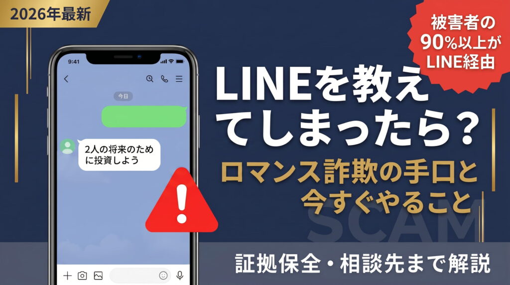 ロマンス詐欺でLINEを教えてしまったら？ 手口・対策・相談先まで解説【2026年最新】