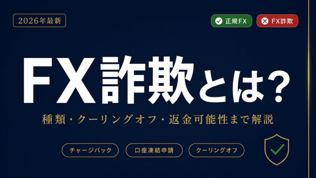 FX詐欺とは【2026年最新】｜種類・クーリングオフ・返金可能性まで解説