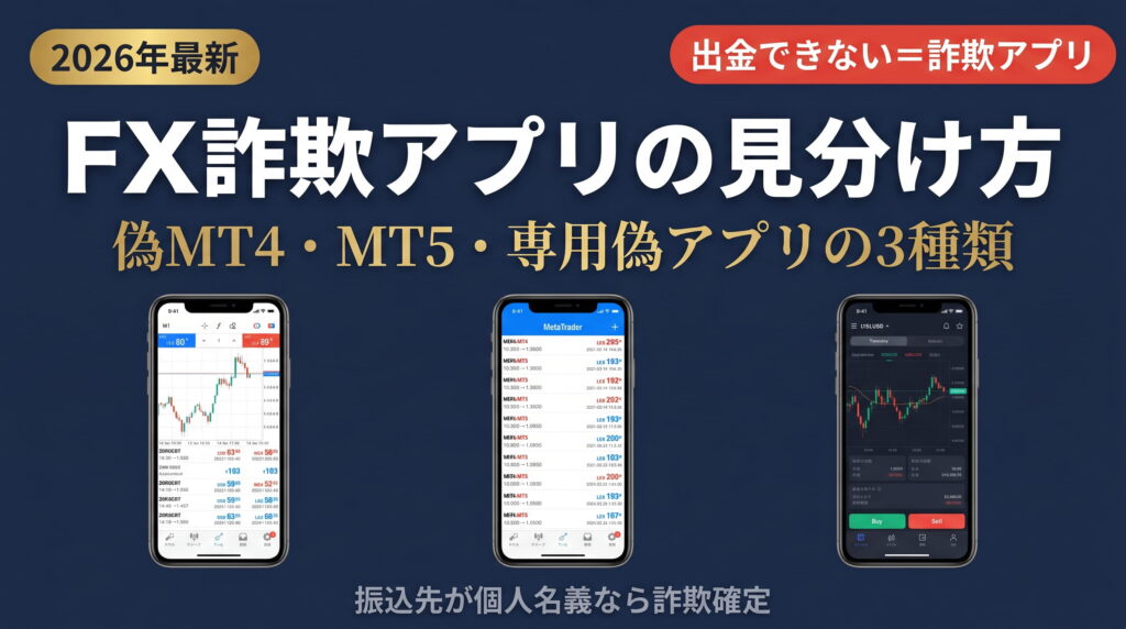 FX詐欺アプリの見分け方【2026年最新】｜偽MT4/MT5の種類と対処法
