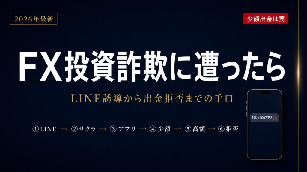 FX投資詐欺に遭ったら【2026年最新】｜LINE誘導から出金拒否までの手口と今すぐやること