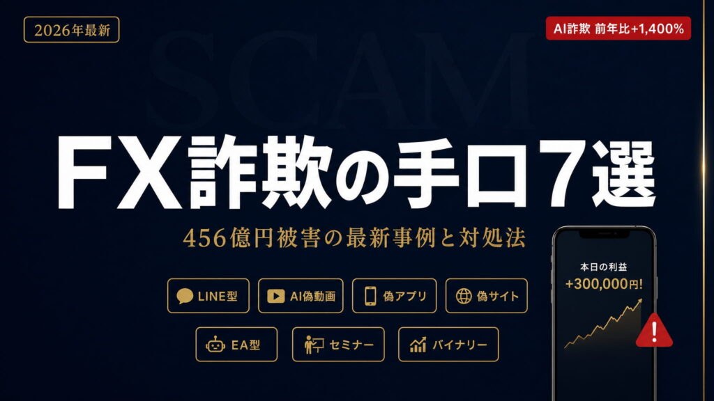 FX詐欺の手口7選【2026年最新】｜456億円被害の最新事例と対処法