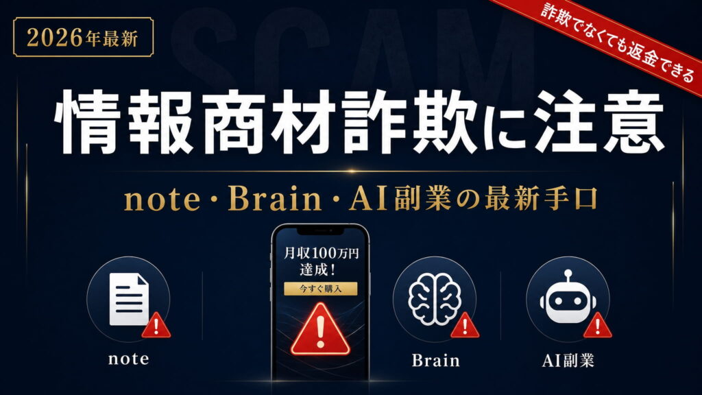 note・Brain経由の情報商材詐欺に注意！最新手口と相談先を解説