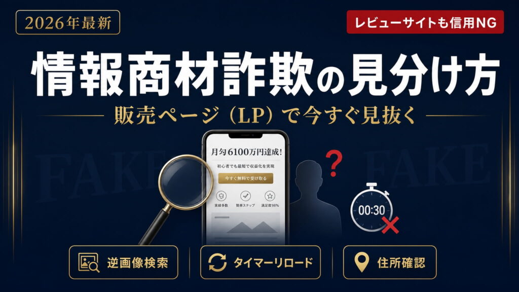 情報商材詐欺の見分け方7選【2026年最新】偽ページの構成や法律による返金可能性