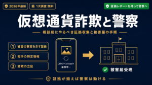 仮想通貨詐欺で警察相談前にやるべきこと｜証拠収集や被害届まで解説