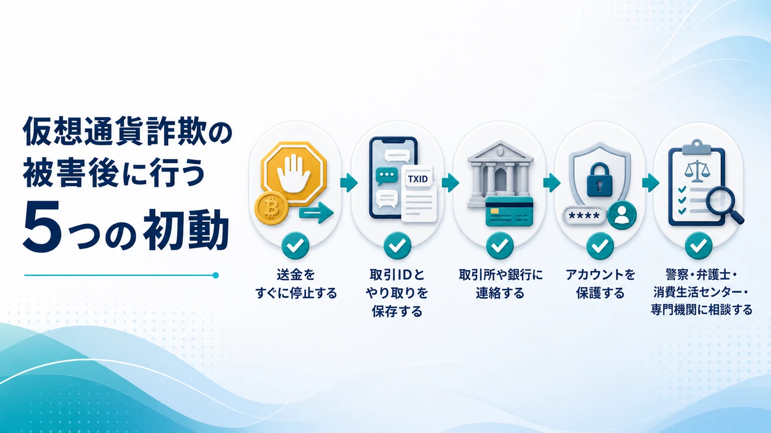 仮想通貨詐欺の被害後に行う5つの初動