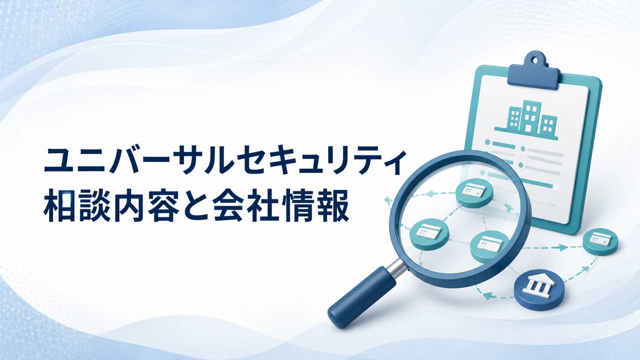 ユニバーサルセキュリティの会社情報と相談内容を示す図