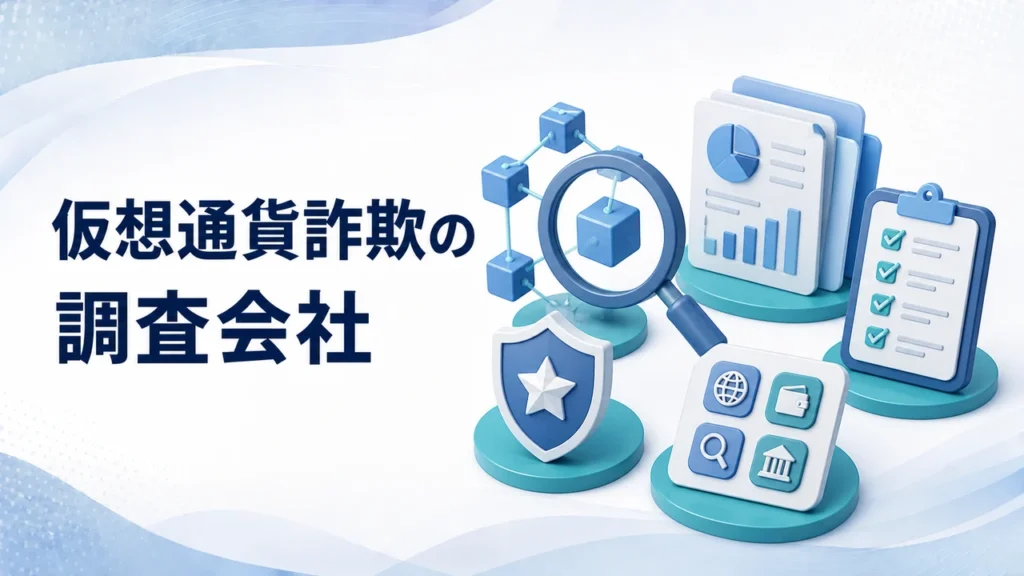仮想通貨詐欺の調査会社とは？できること・費用・選び方・相談前の証拠【2026年】
