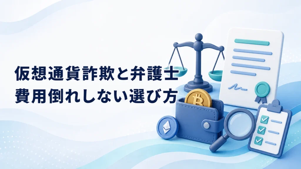 仮想通貨詐欺と弁護士｜費用倒れを避ける選び方・費用・相談前の証拠【2026年】