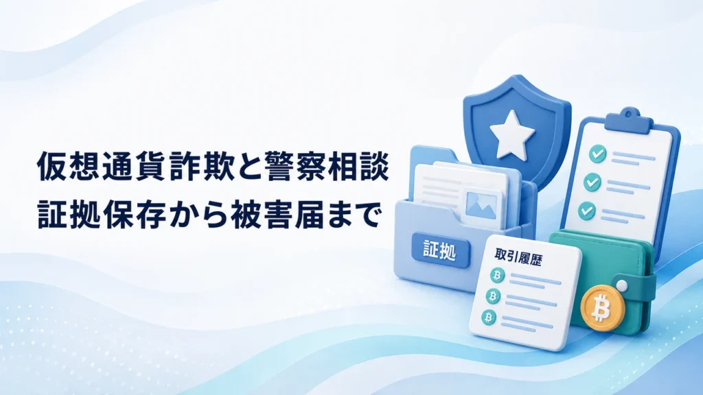 仮想通貨詐欺を警察へ相談する前に｜証拠保存・被害届・相談先【2026年】