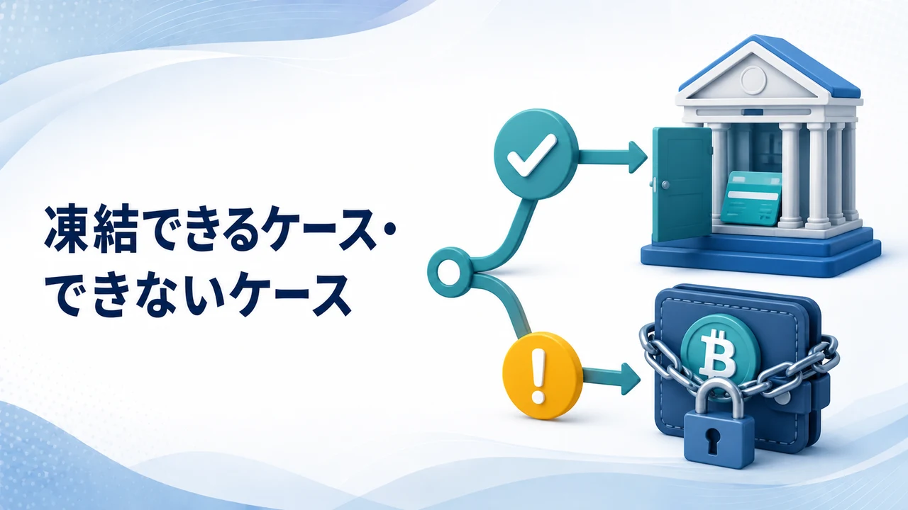 凍結できるケースとできないケースを示す図
