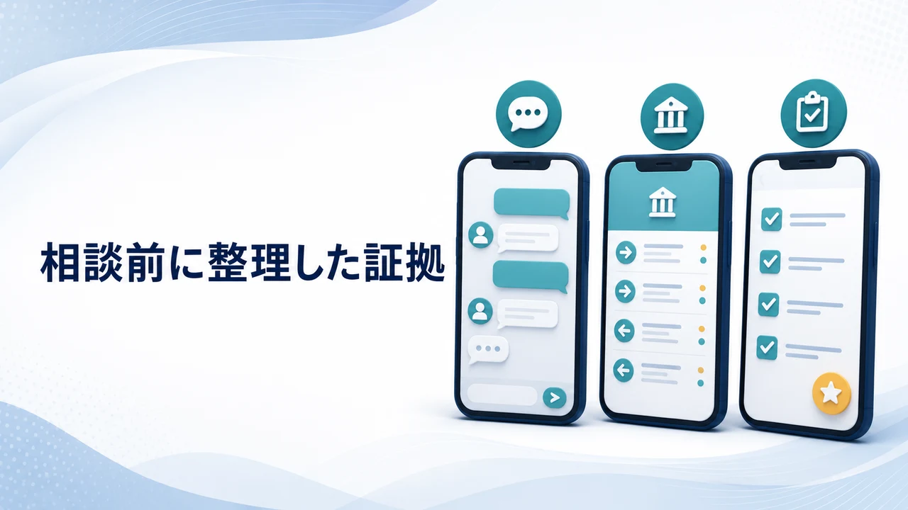 相談前に整理した証拠を示す図