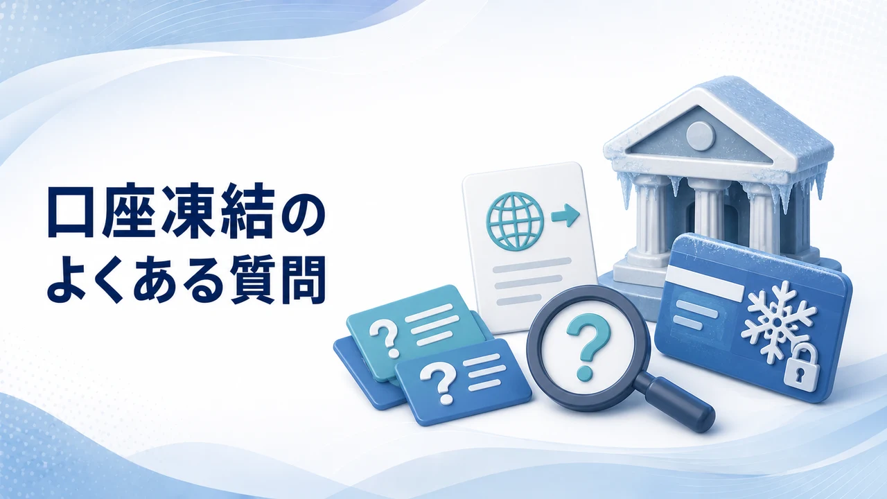 口座凍結のよくある質問を示す図