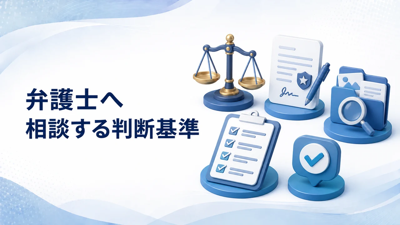 ロマンス詐欺を弁護士へ相談する判断基準を示す図