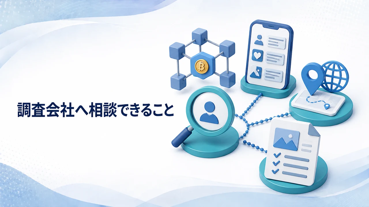 ロマンス詐欺を調査会社へ相談できることを示す図