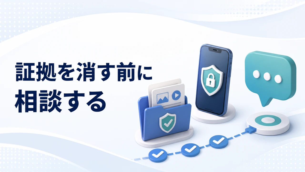 FX詐欺アプリの証拠保存と相談を示す図