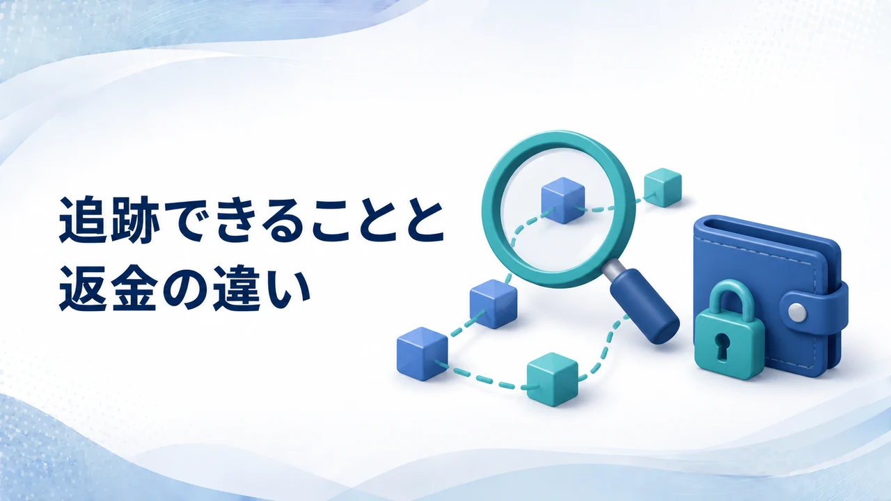 仮想通貨ロマンス詐欺の追跡と返金は何が違う？を示す図