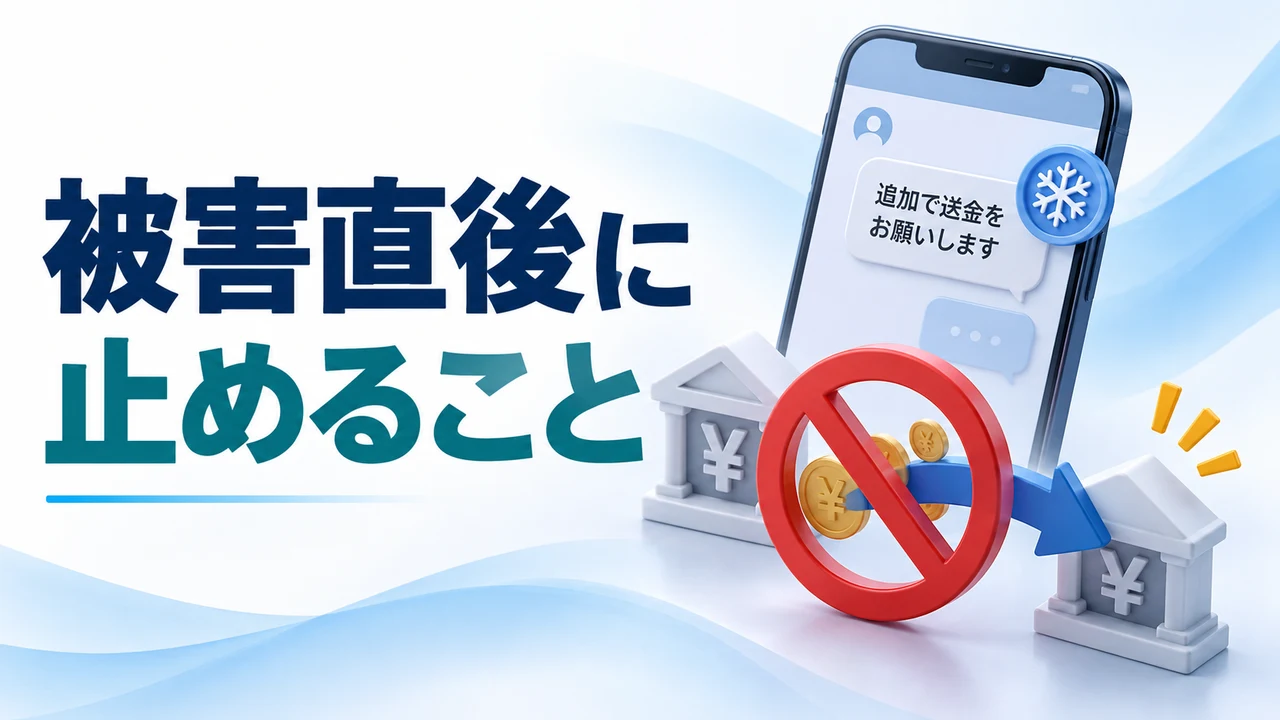 仮想通貨詐欺の被害直後に止めること