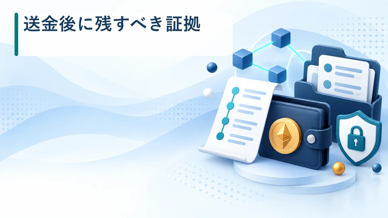送金後に残すべき証拠を示す図
