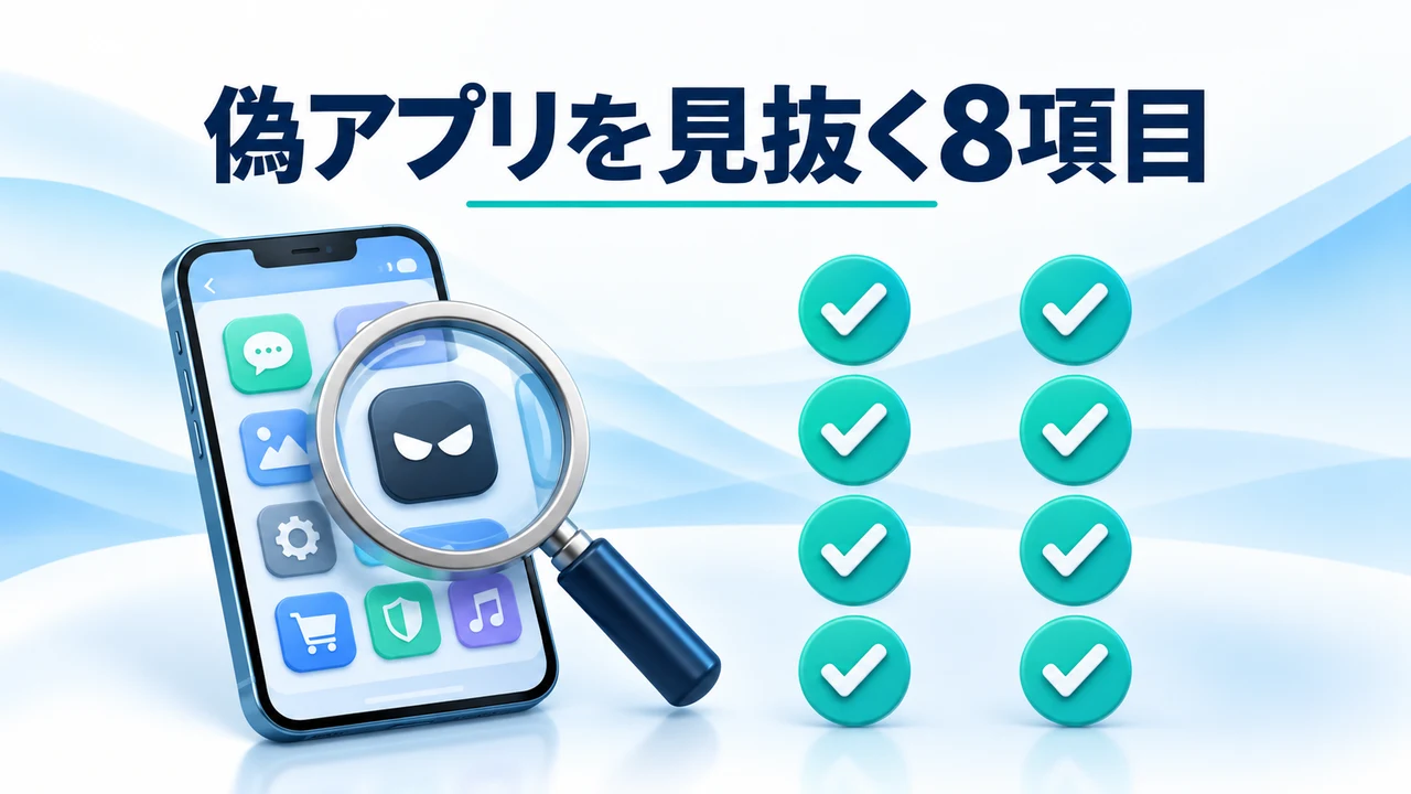 偽アプリを見抜く8項目