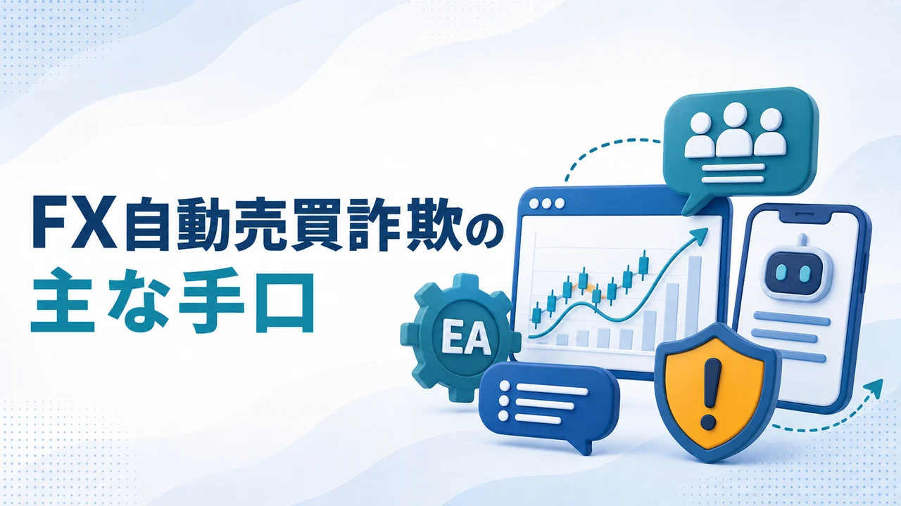 FX自動売買詐欺の主な手口を示す図