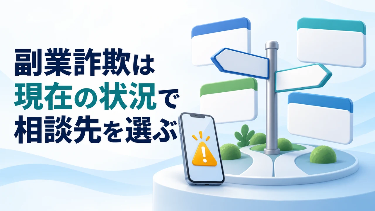 副業詐欺は現在の状況で相談先を選ぶ