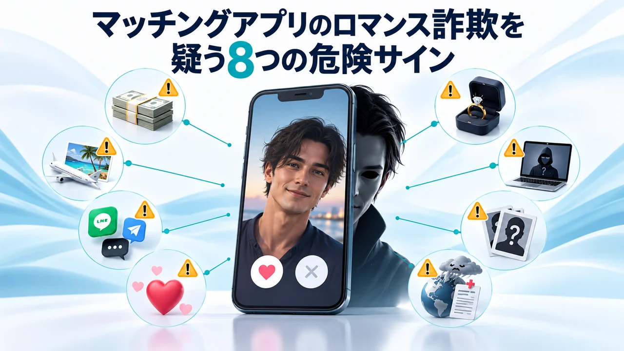マッチングアプリのロマンス詐欺を疑う8つの危険サイン