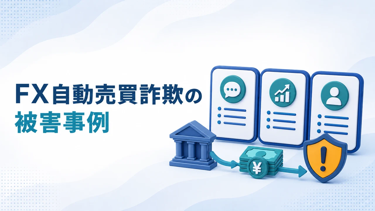 FX自動売買詐欺の被害事例を示す図