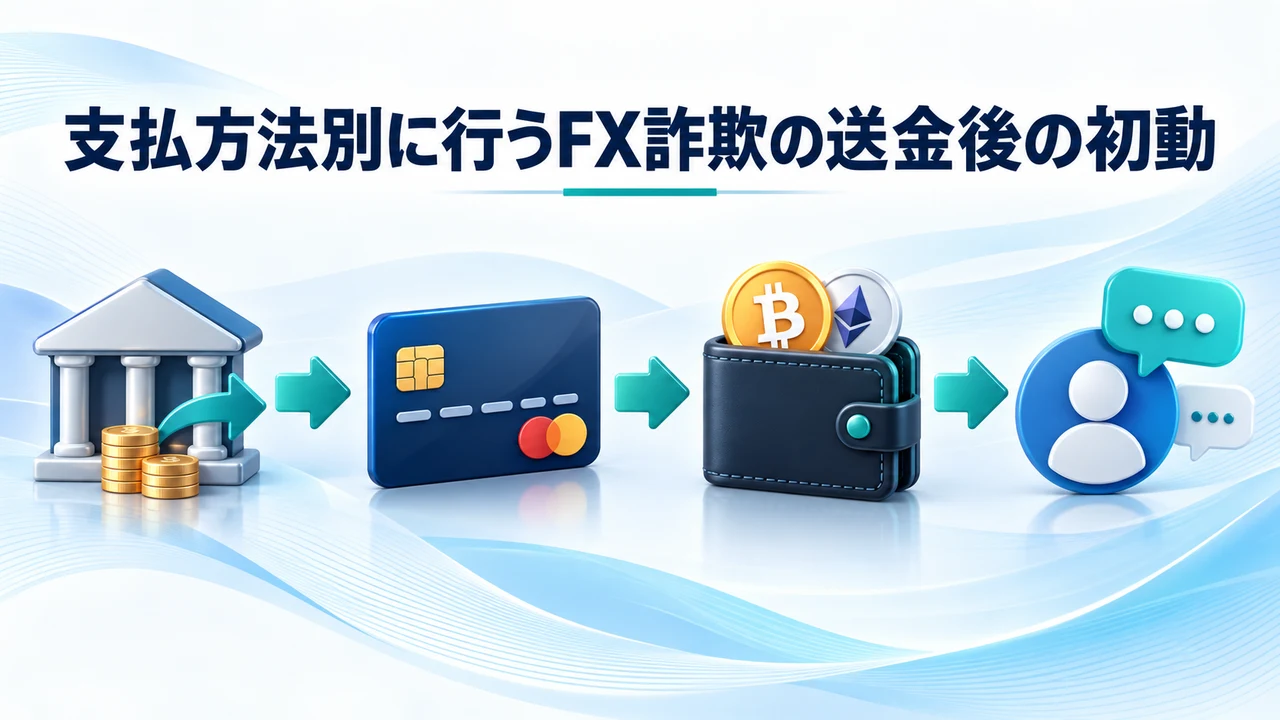 支払方法別に行うFX詐欺の送金後の初動
