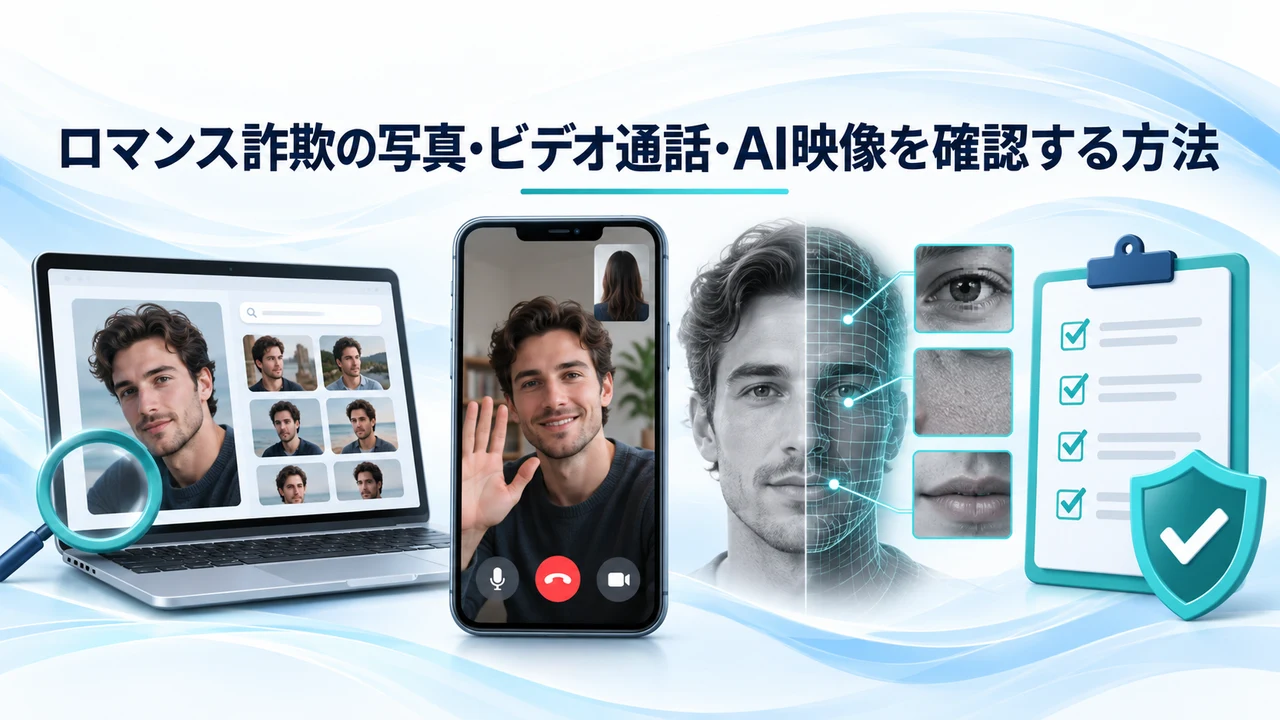 ロマンス詐欺の写真・ビデオ通話・AI映像を確認する方法