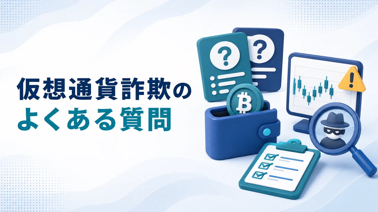 仮想通貨詐欺のよくある質問を示す図