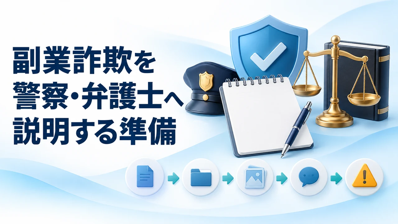 副業詐欺を警察・弁護士へ説明する準備
