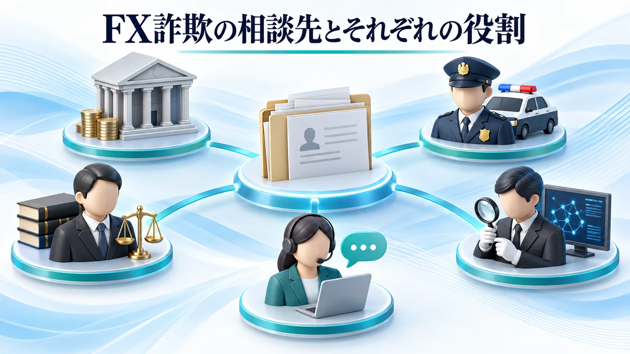FX詐欺の相談先とそれぞれの役割