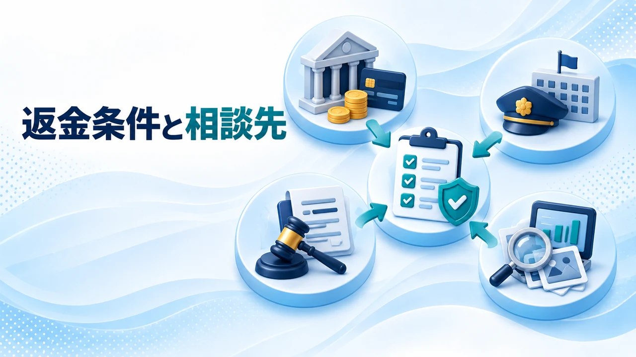 返金可能性と4つの相談先の役割