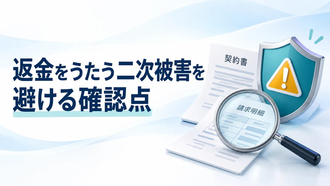 返金をうたう二次被害を避ける確認点