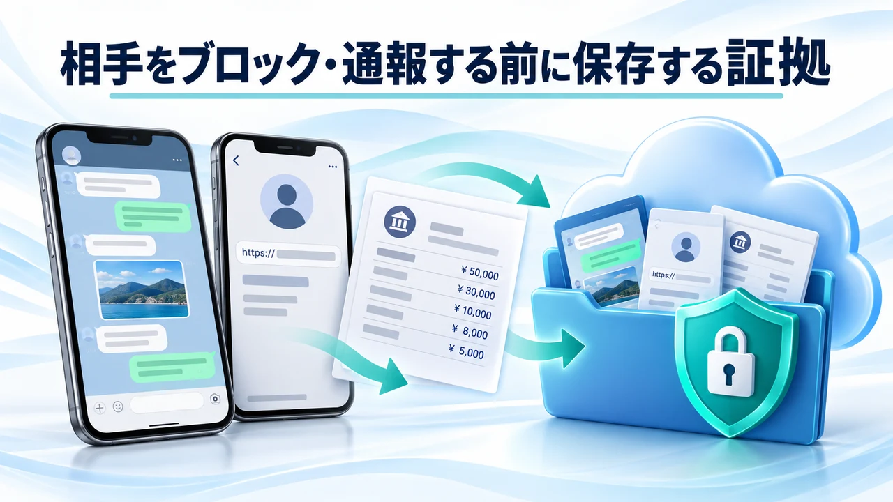 相手をブロック・通報する前に保存する証拠