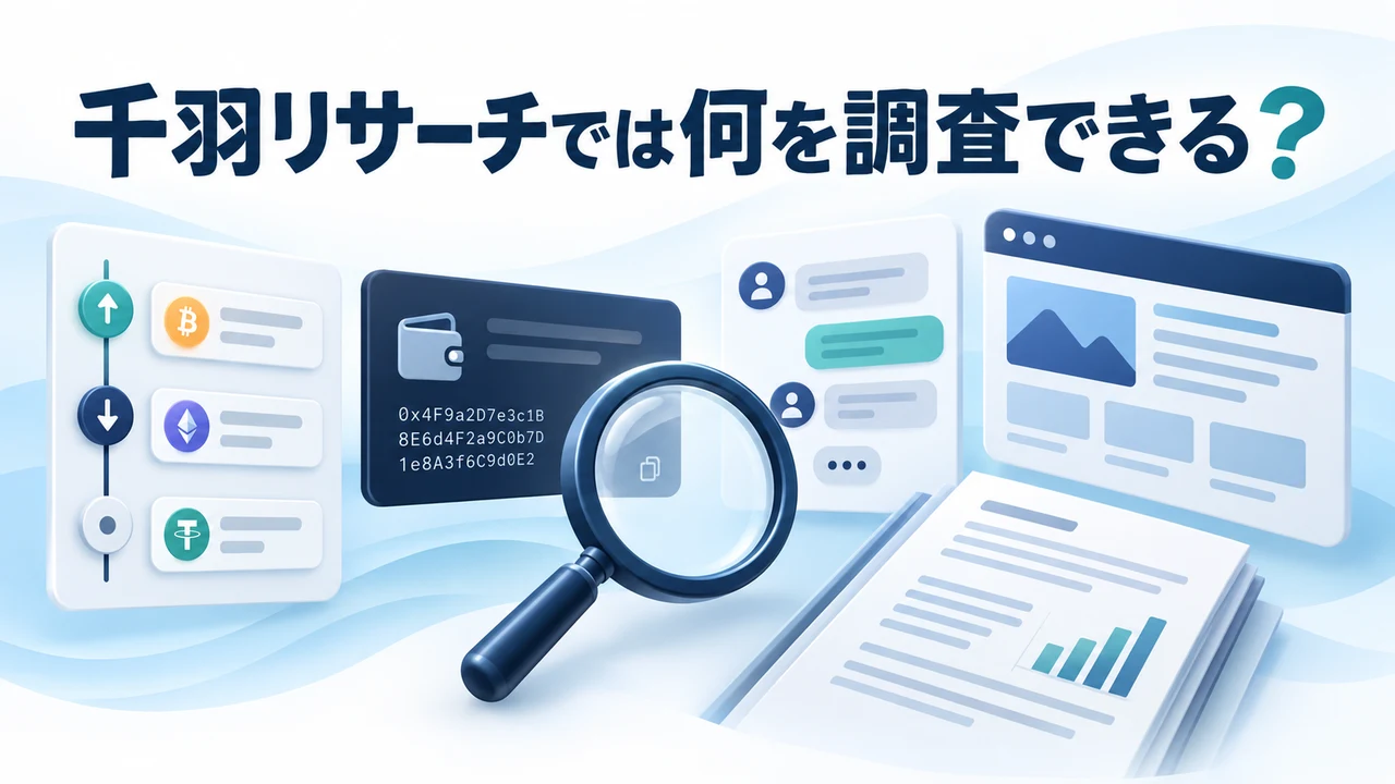 千羽リサーチで調査できる内容を示す図