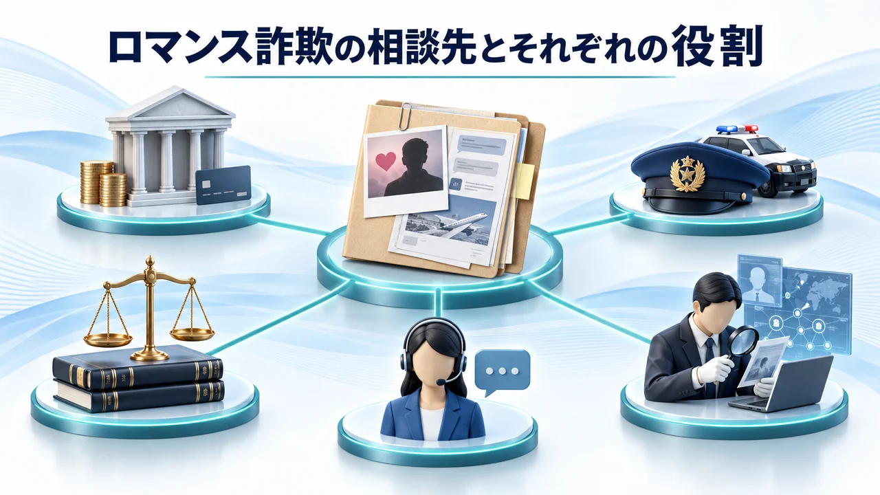 ロマンス詐欺の相談先とそれぞれの役割
