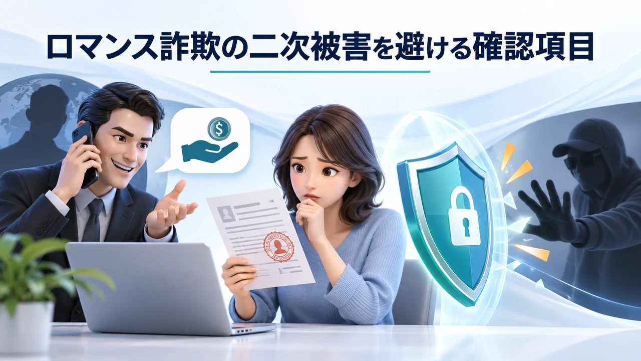 ロマンス詐欺の二次被害を避ける確認項目