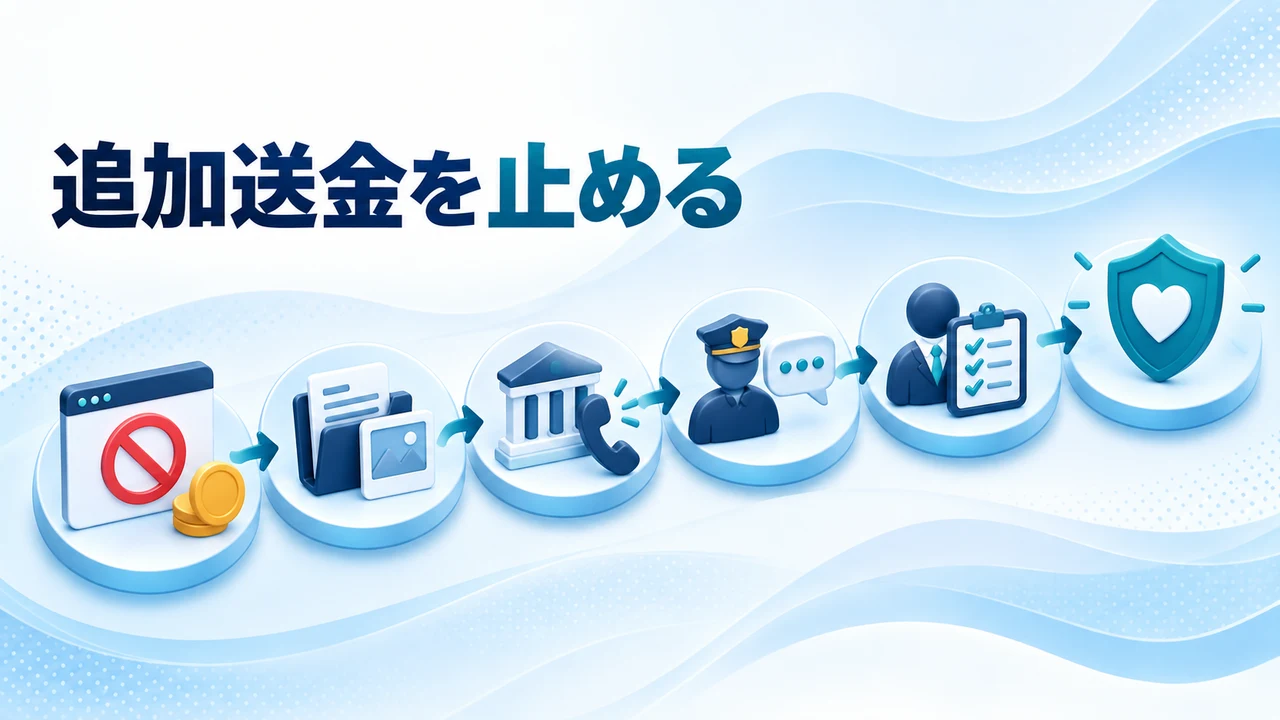 追加送金を止めて相談準備を進める