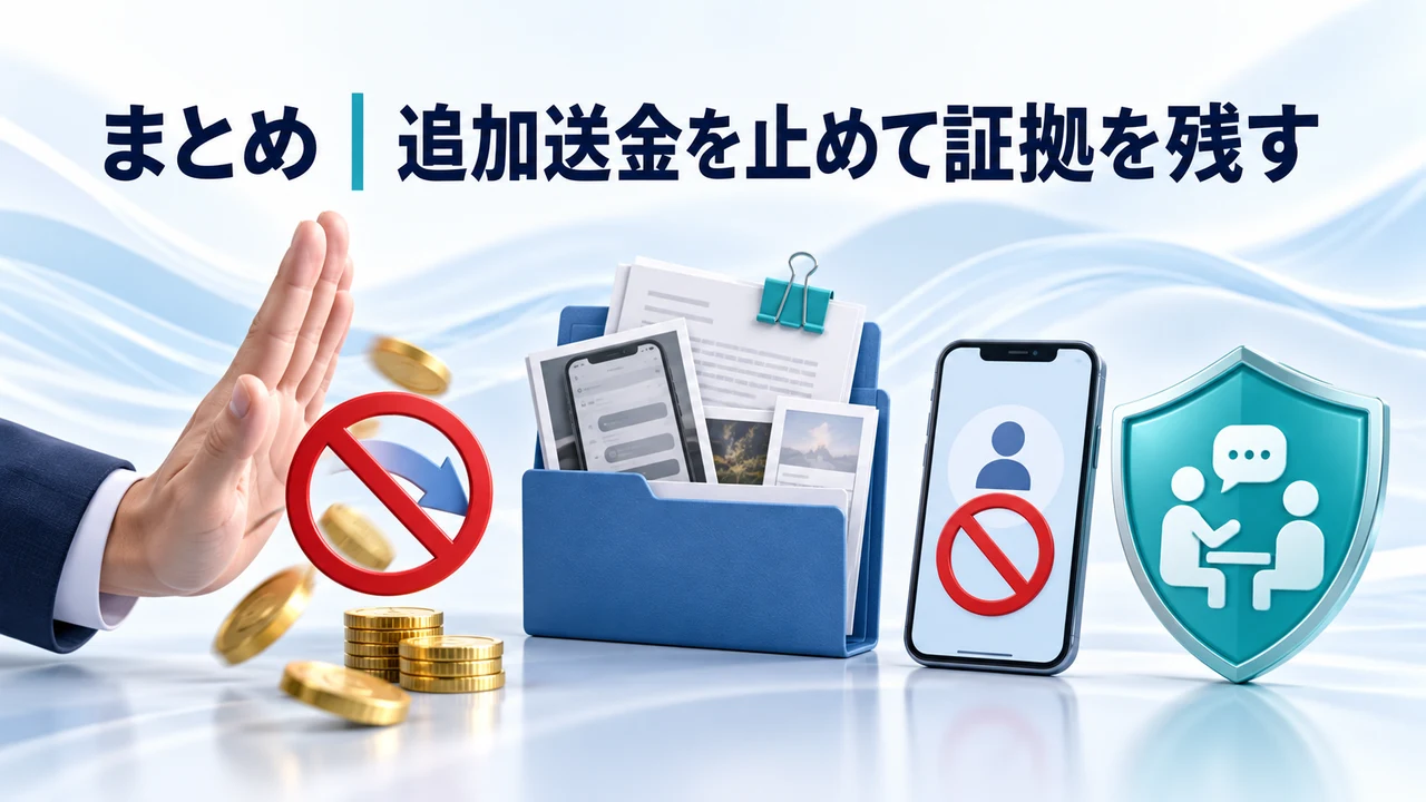 まとめ|追加送金を止めて証拠を残す